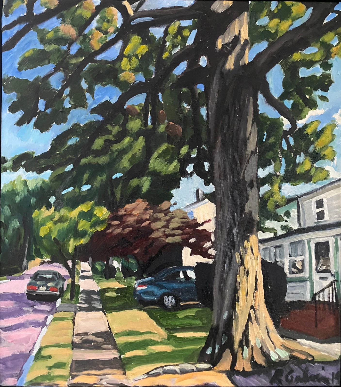 A picture of Oak Tree and Cars, Bloomfield